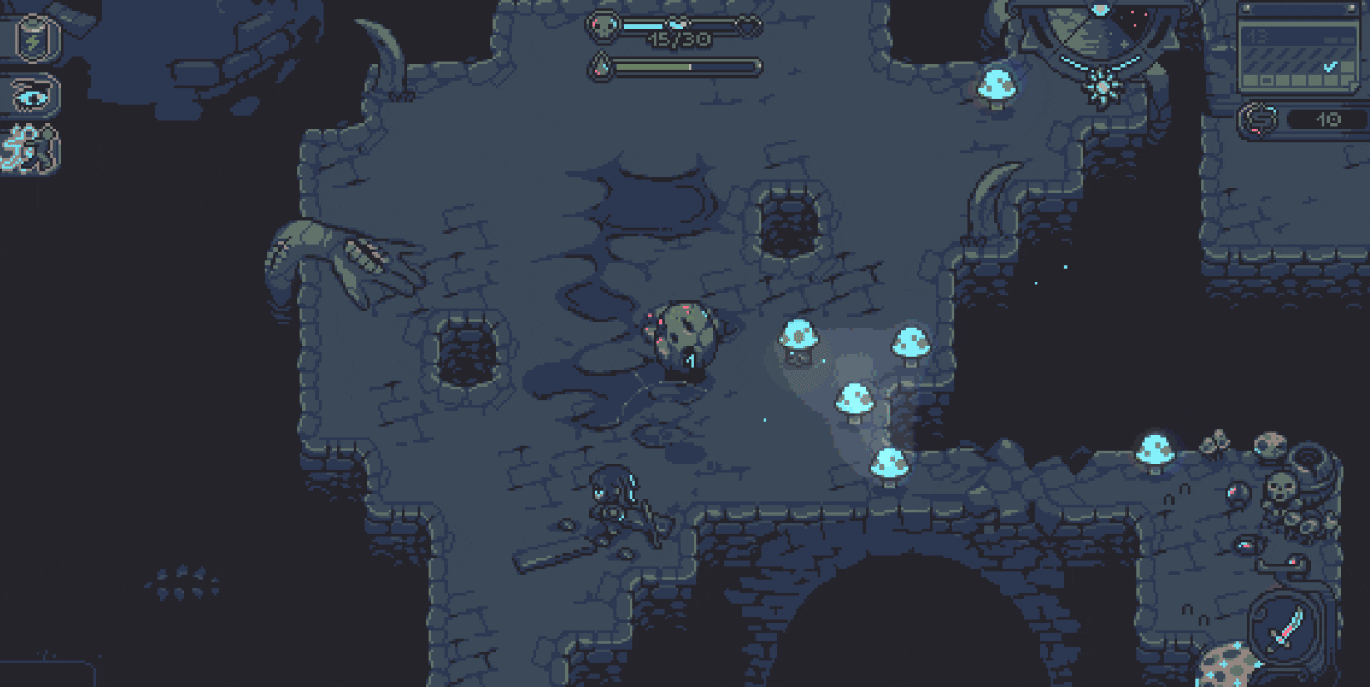 Fiona fighting creatures in a dark Neverway area